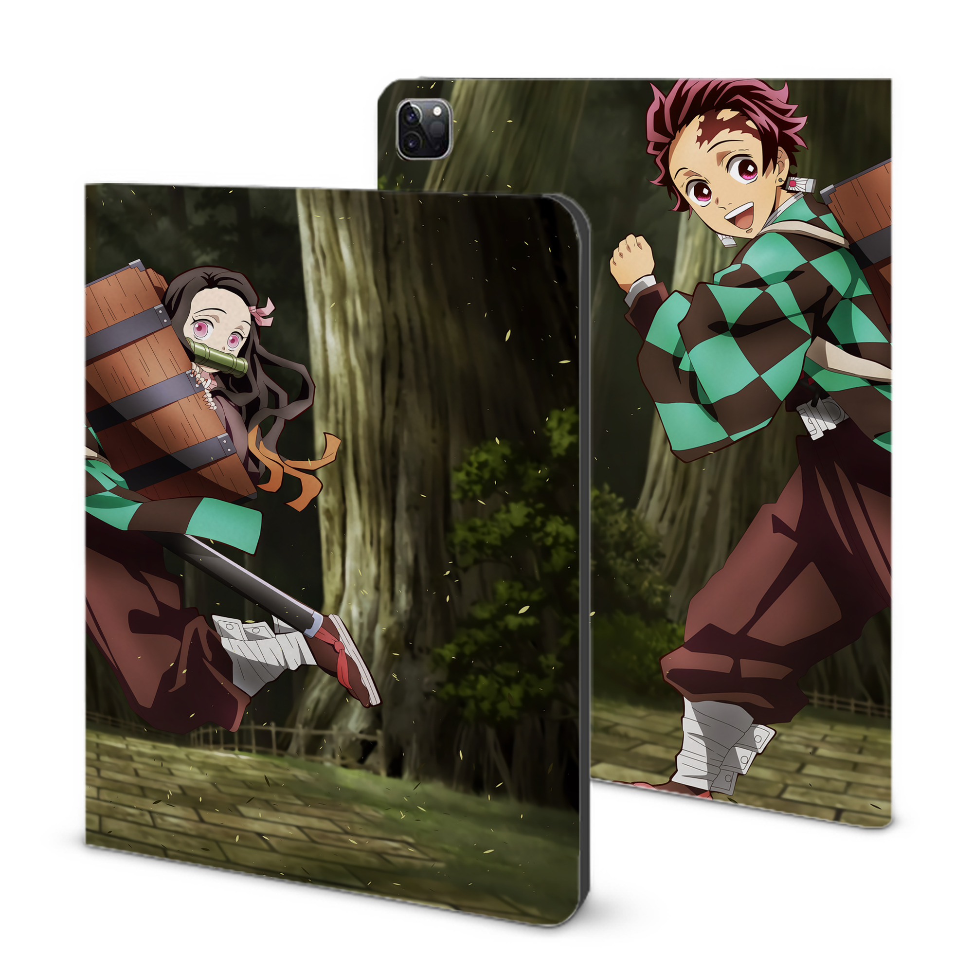 （画像用） 鬼滅の刃（きめつのやいば）竈門 炭治郎／かまど たんじろう Kamado Tanjirou IPad ケース ブック型 PUレザー TPU 耐衝撃 軽量 薄型 ペン収納なし 全面保護 IPad 各モデル対応